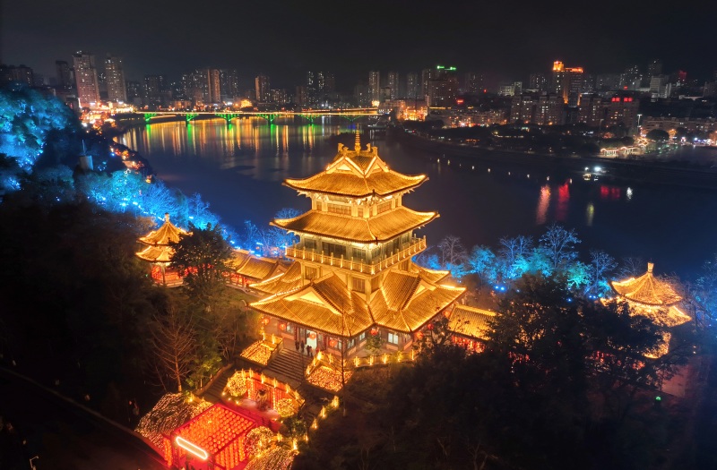 內江夜景。王斌攝
