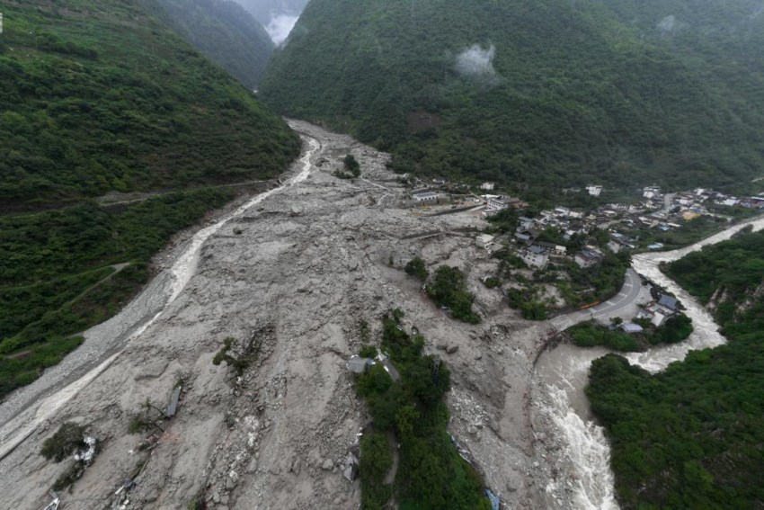 泥石流災害受災畫面。中國安能集團供圖