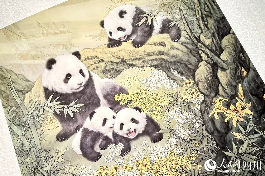 “熊貓家園·全球共賞”國際創意聯展現場。人民網記者 朱虹攝