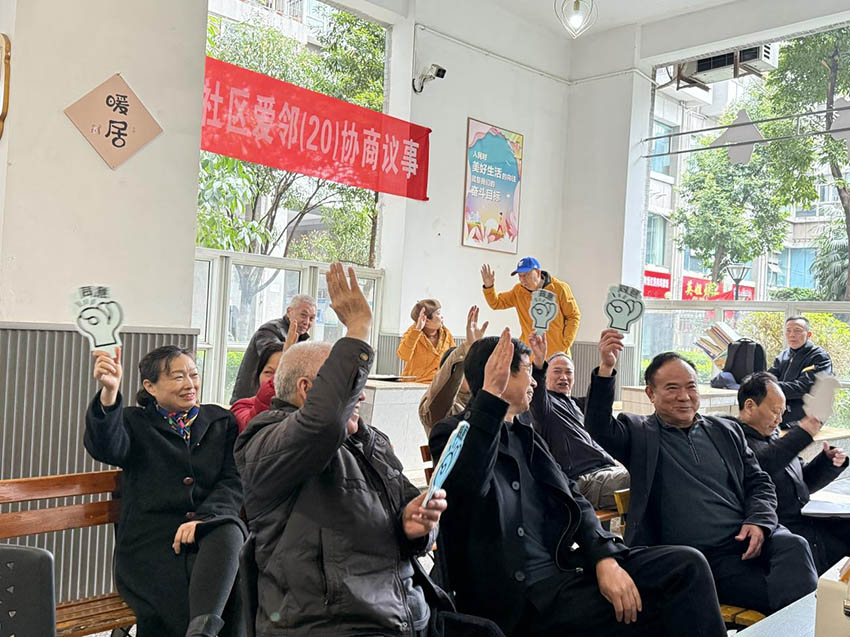 議事現場。錦江區沙河街道供圖
