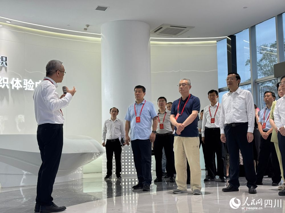 代表們參觀在成都海光集成電路設(shè)計(jì)有限公司。崔熙滟攝
