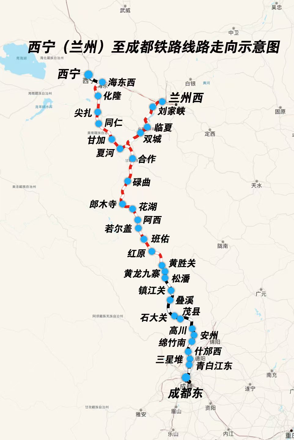 西成鐵路線路走向圖。成蘭鐵路公司供圖