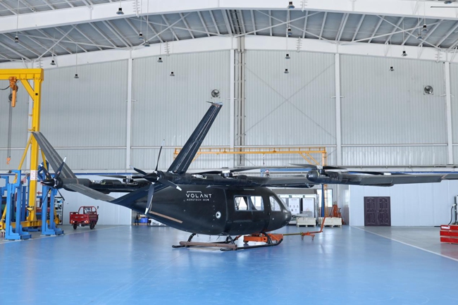 首架“自貢造”沃蘭特VE25-100型電動垂直起降飛行器（eVTOL）原型機正式下線。陳天航供圖