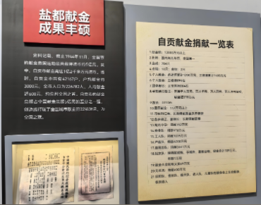 自貢抗日獻金陳列館展陳。自貢市貢井區(qū)地方志辦供圖